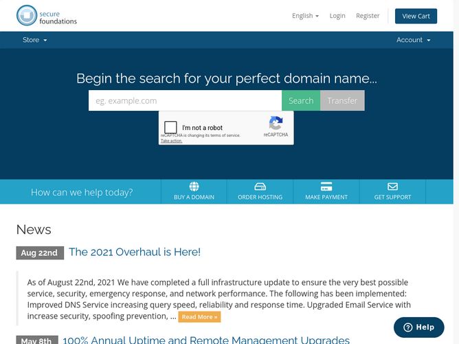 The website screenshot for http://securefoundations.com
